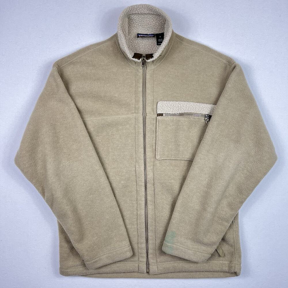 Patagonia Synchilla Beige Full Zip Jacket Made In USA Men’s Medium